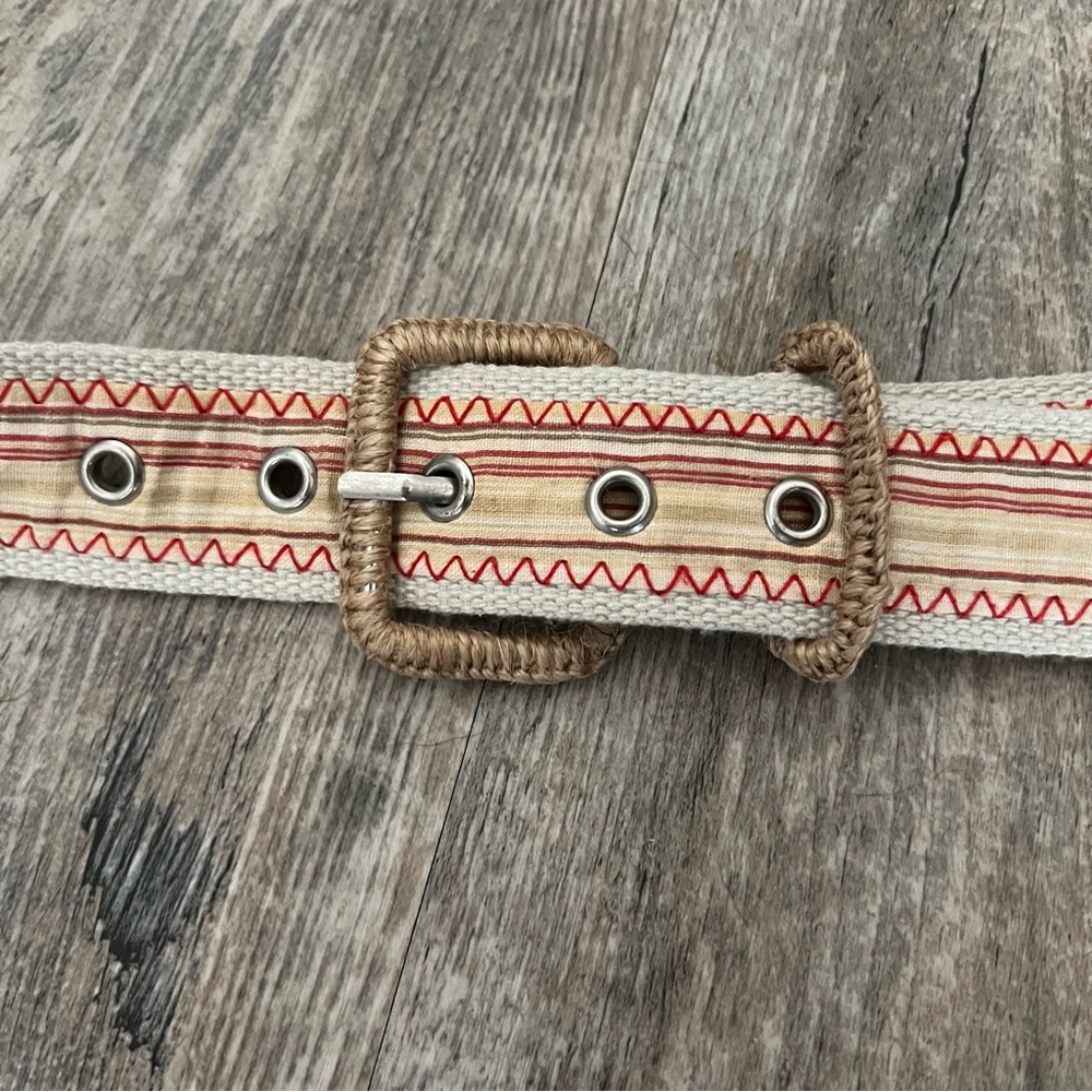 Y2k Striped Canvas Belt - Picture 3 of 3